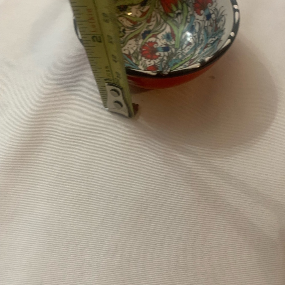 Artisan Ceramic Bowl with Floral Design - Picture 3 of 4